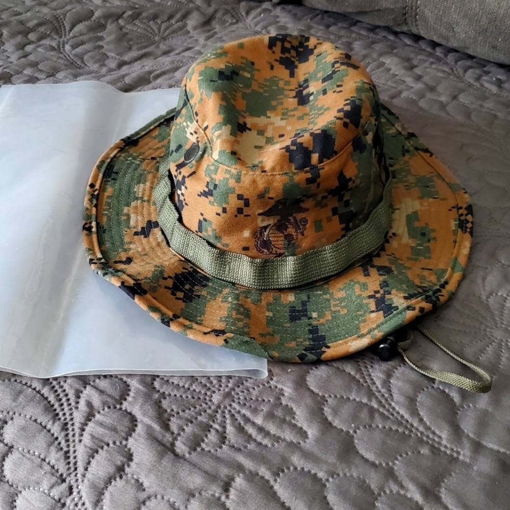Genuine USMC Marine woodland Marpat Camouflage / Boonie Hat